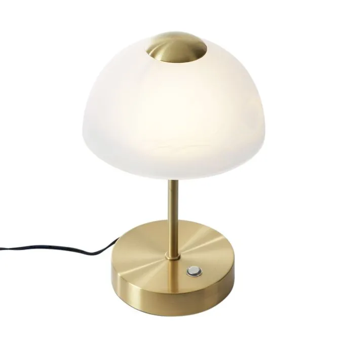 Design-Tischleuchte Gold mit Opalglas inkl. LED Dimmbar - Joya