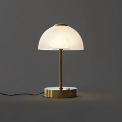 Design-Tischleuchte Gold mit Opalglas inkl. LED Dimmbar - Joya