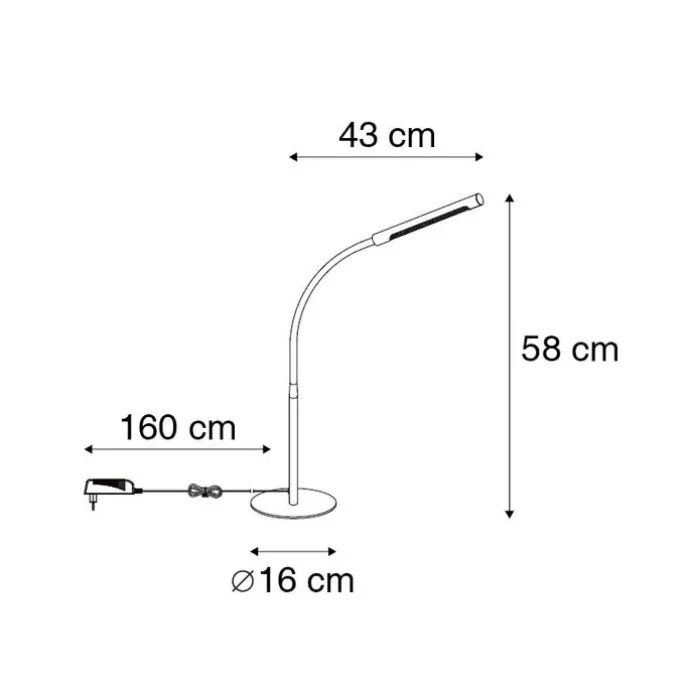 Design-Tischleuchte schwarz inkl. LED mit Touch-Dimmer - Palka