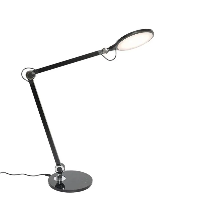 Design-Tischleuchte schwarz inkl. LED mit Touch- und Induktionsladegerät - Don