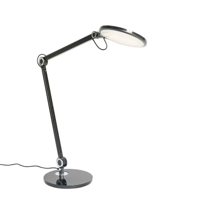 Design-Tischleuchte schwarz inkl. LED mit Touch- und Induktionsladegerät - Don