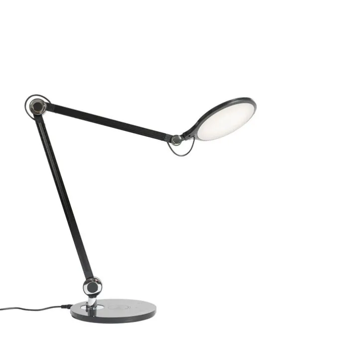 Design-Tischleuchte schwarz inkl. LED mit Touch- und Induktionsladegerät - Don