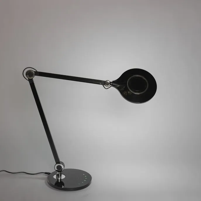 Design-Tischleuchte schwarz inkl. LED mit Touch- und Induktionsladegerät - Don