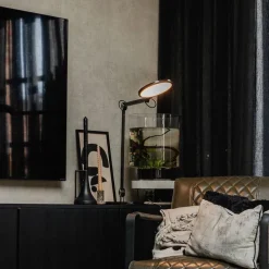 Design-Tischleuchte schwarz inkl. LED mit Touch- und Induktionsladegerät - Don