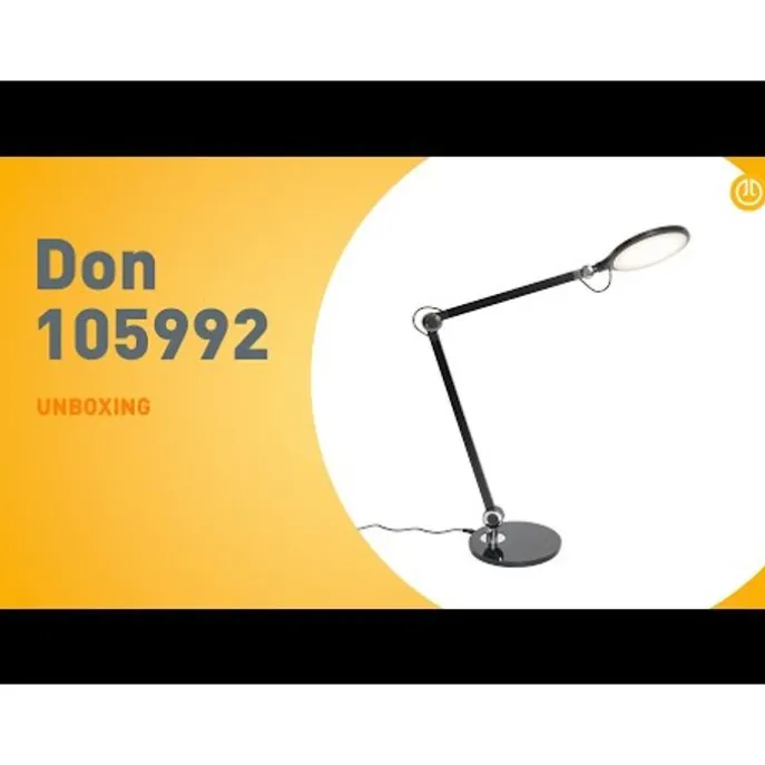 Design-Tischleuchte schwarz inkl. LED mit Touch- und Induktionsladegerät - Don