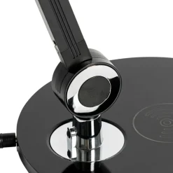 Design-Tischleuchte schwarz inkl. LED mit Touch- und Induktionsladegerät - Don