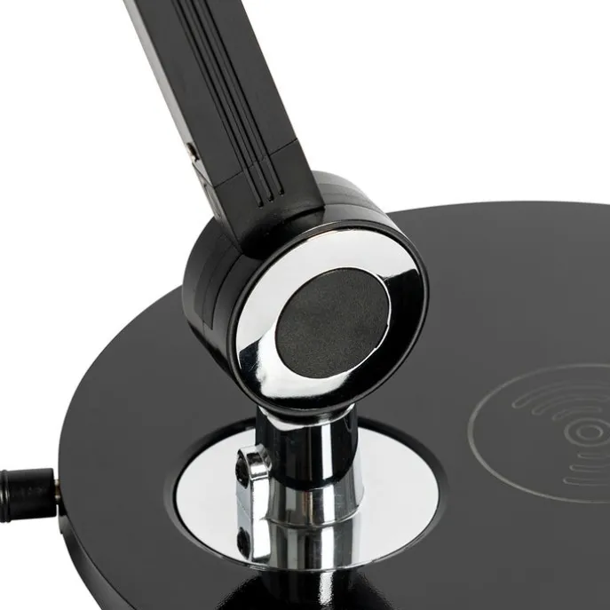 Design-Tischleuchte schwarz inkl. LED mit Touch- und Induktionsladegerät - Don