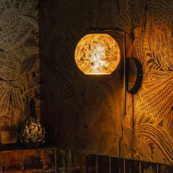 Design-Wandleuchte schwarz mit goldenem Glas - Bert