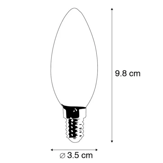 E14 dimmbare LED Filament Kerzenlampe B35 3W 250 lm 2700K