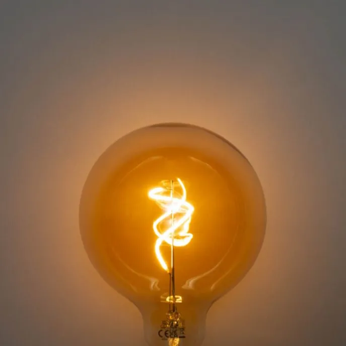 E27 Dimmbare LED Spiral Filament Gold G125 4W 270lm 2200K