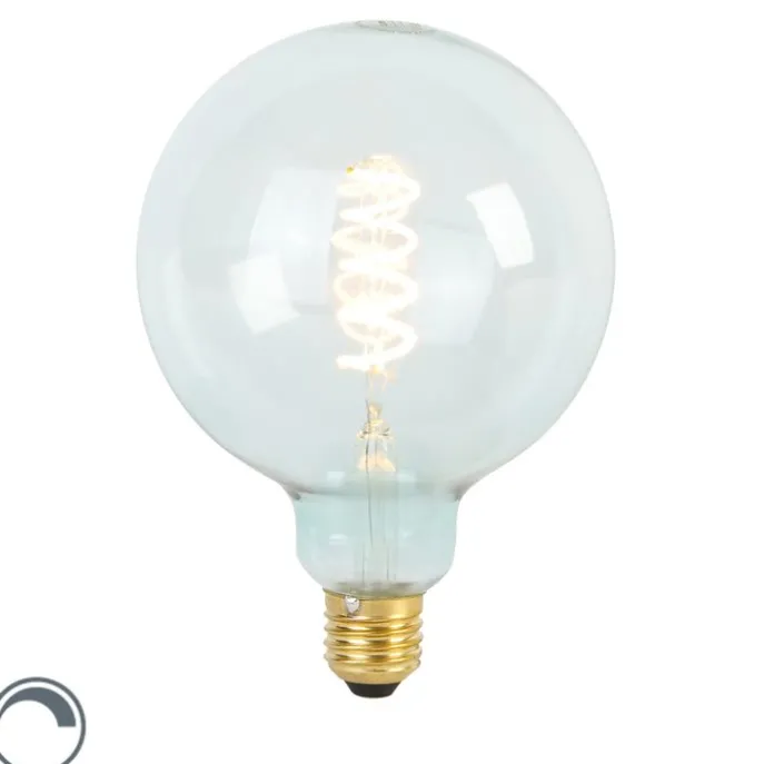 E27 dimmbare LED Spiralfadenlampe G125 blau 4W 180lm 1800K