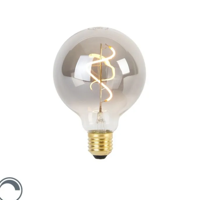 E27 dimmbare LED Spiralfadenlampe G95 Rauch 3W 95 lm 1800K