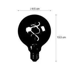 E27 dimmbare LED Spiralfadenlampe G95 Rauch 3W 95 lm 1800K