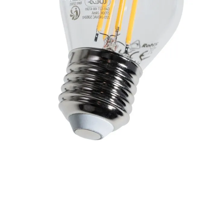 E27 Dimmbare LED-Filament-Glühbirne G45 Klar 4W 470 lm 2700K