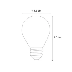 E27 Dimmbare LED-Filament-Glühbirne G45 Klar 4W 470 lm 2700K