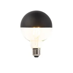 E27 dimmbare LED-Filamentlampe Kopfspiegel G95 schwarz 550lm 2700K