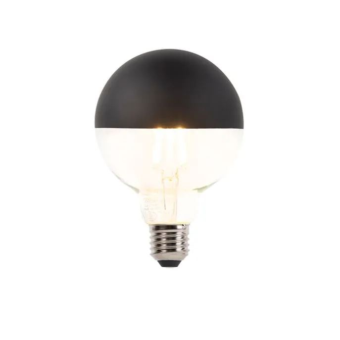 E27 dimmbare LED-Filamentlampe Kopfspiegel G95 schwarz 550lm 2700K