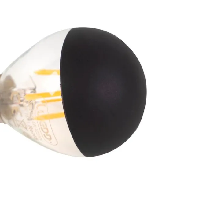 E14 dimmbare LED-Filamentlampe Topspiegel P45 schwarz 300lm 2700K