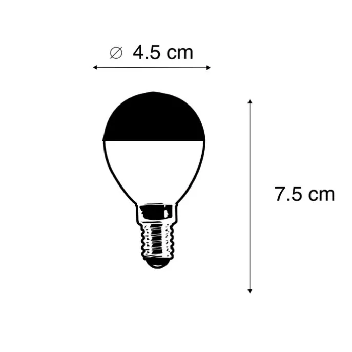 E14 dimmbare LED-Filamentlampe Topspiegel P45 schwarz 300lm 2700K