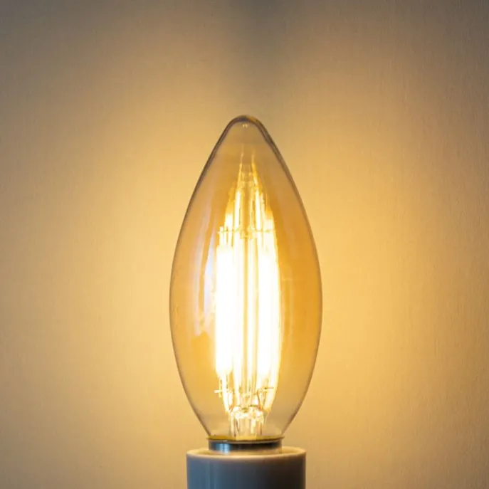 E14 Dimmbare LED-Glühbirne B35 Gold 4W 450 lm 2200K