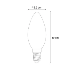 E14 Dimmbare LED-Glühbirne B35 Rauch 4W 300 lm 2200K