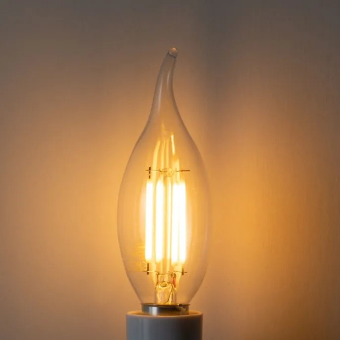 E14 Dimmbare LED-Glühbirne BXS35 Klar 4W 450 lm 2200K