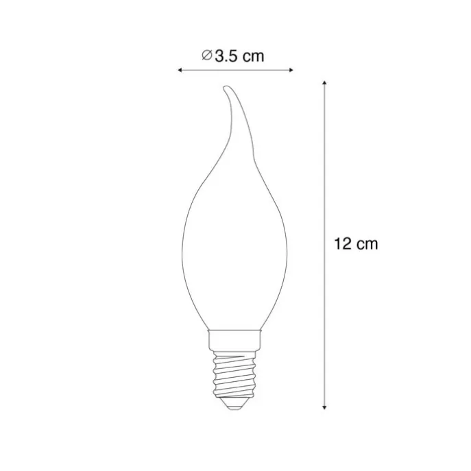 E14 Dimmbare LED-Glühbirne BXS35 Klar 4W 450 lm 2200K