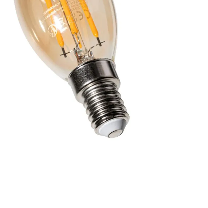 E14 Dimmbare LED-Glühbirne BXS35 Gold 4W 450 lm 2200K