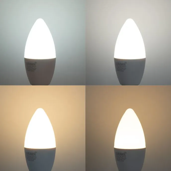 E14 Dimmbare LED-Glühbirne C37 Opal 4,9W 470lm 2700-6500K