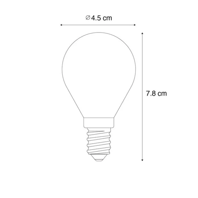 E14 Dimmbare LED-Glühbirne P45 Klar 3W 250 lm 2700K