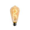 E27 Dimmbare LED-Glühbirne Spiralfilament ST64 Gold 4W 270 lm 2100K
