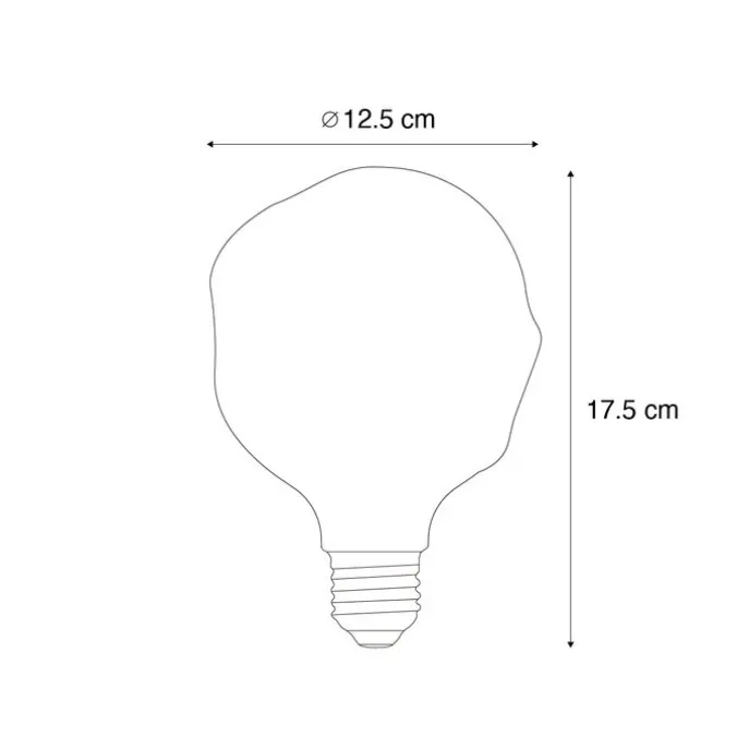 E27 Dimmbare LED-Glühbirne Spiralfilament G125 Spiegel Silber 4W 75 lm 1800K