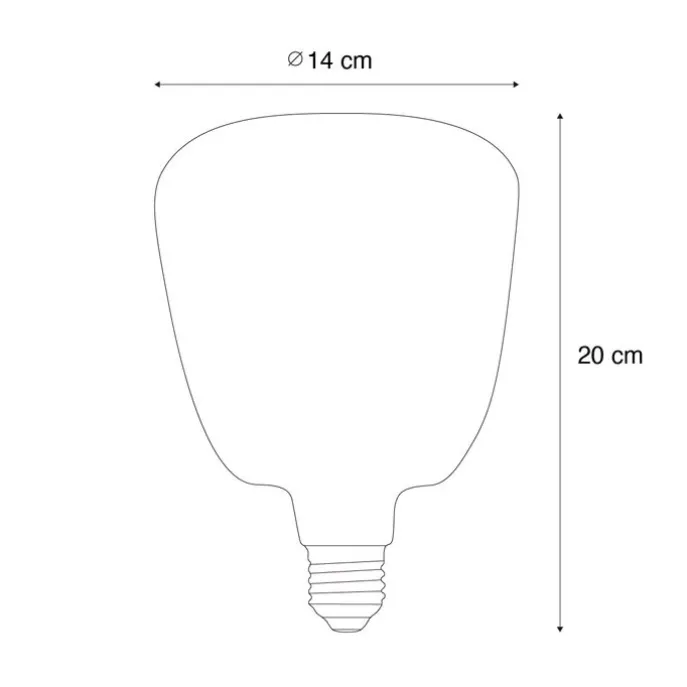 E27 Dimmbare LED-Glühbirnen G140 Braun 4,9W 110 lm 1800K