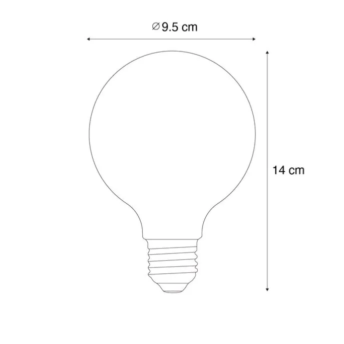 E27 Dimmbare LED-Glühbirnen G95 Braun 4W 120 lm 1800K