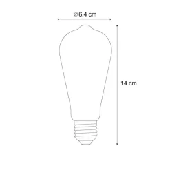 E27 Dimmbare LED-Glühbirnen ST64 Braun 4W 100 lm 1800K