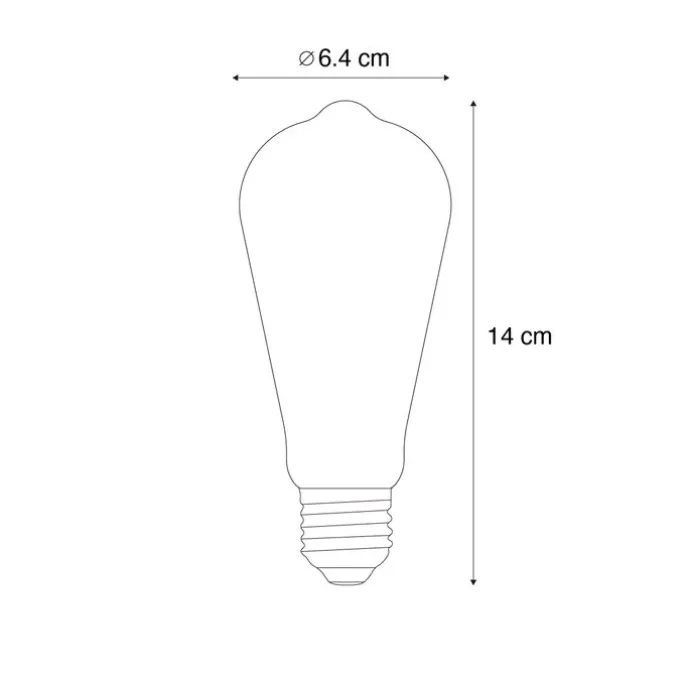 E27 Dimmbare LED-Glühbirnen ST64 Braun 4W 100 lm 1800K