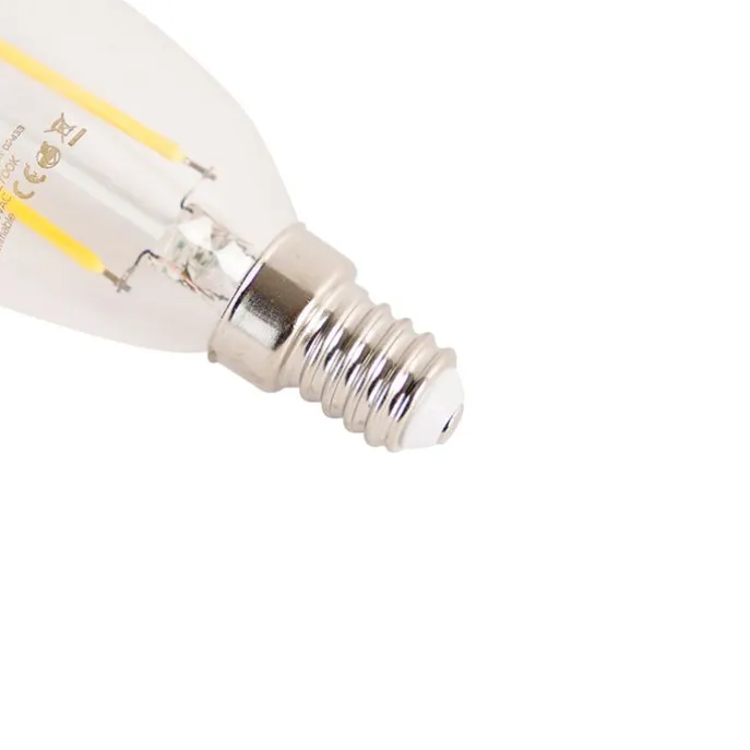 E14 dimmbare LED-Glühfaden-Kerzenlampe 3W 250 lm 2700K