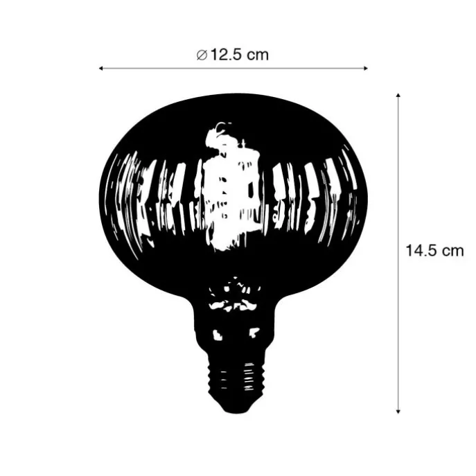 E27 dimmbare LED-Lampe G125 Bernstein 4W 200 lm 2000K