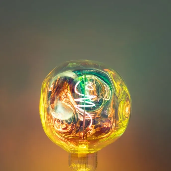 E27 Dimmbare LED-Lampe Spiral Filament G125 Regenbogen 4W 200 lm 1800K