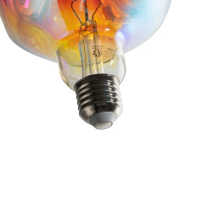 E27 Dimmbare LED-Lampe Spiral Filament G125 Regenbogen 4W 200 lm 1800K