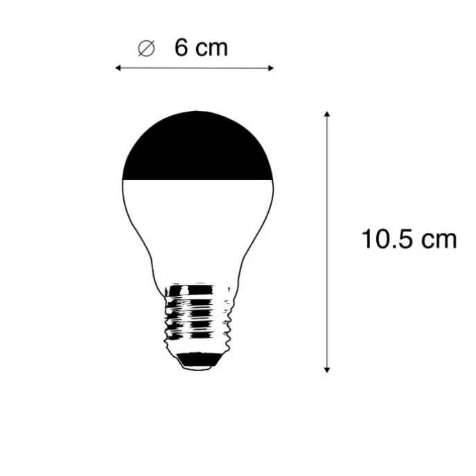 E27 dimmbarer LED-Glühlampenkopfspiegel A60 schwarz 350lm 2700K