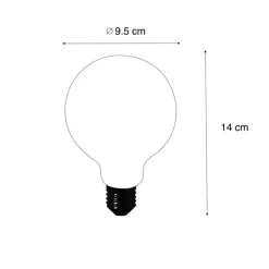 E27 LED-Lampe G95 klar 2,2W 470 lm 2700K