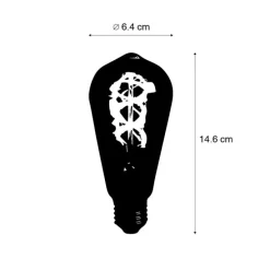 E27 LED-Lampe Wendelfaden ST64 5W 400 lm 2200K