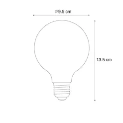 E27 3-Stufen-Dimmbare LED-Glühbirne Rauch G95 4W 200 lm 1900K