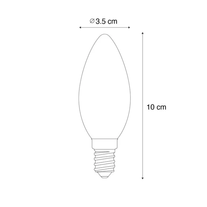 E14 3-Stufen-Dimmbare LED-Glühbirne B35 Klar 4W 450 lm 2700K