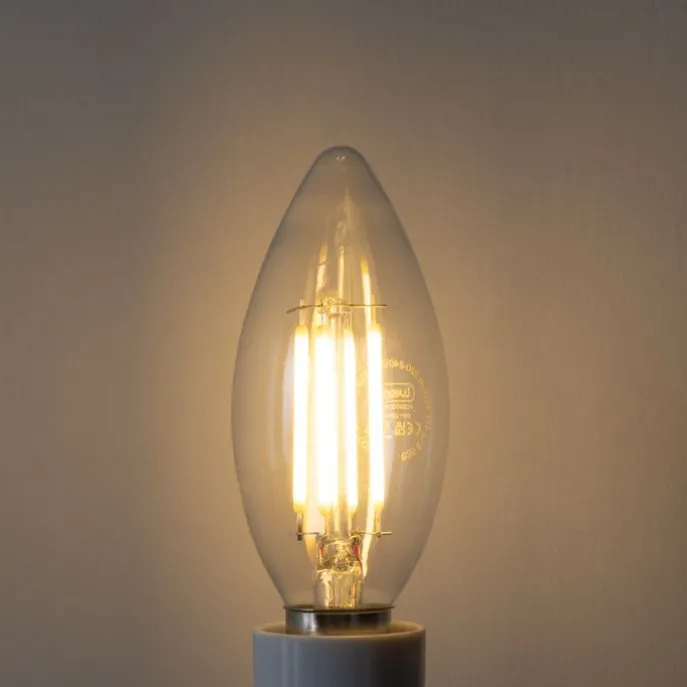 E14 3-Stufen-Dimmbare LED-Glühbirne B35 Klar 4W 450 lm 2700K