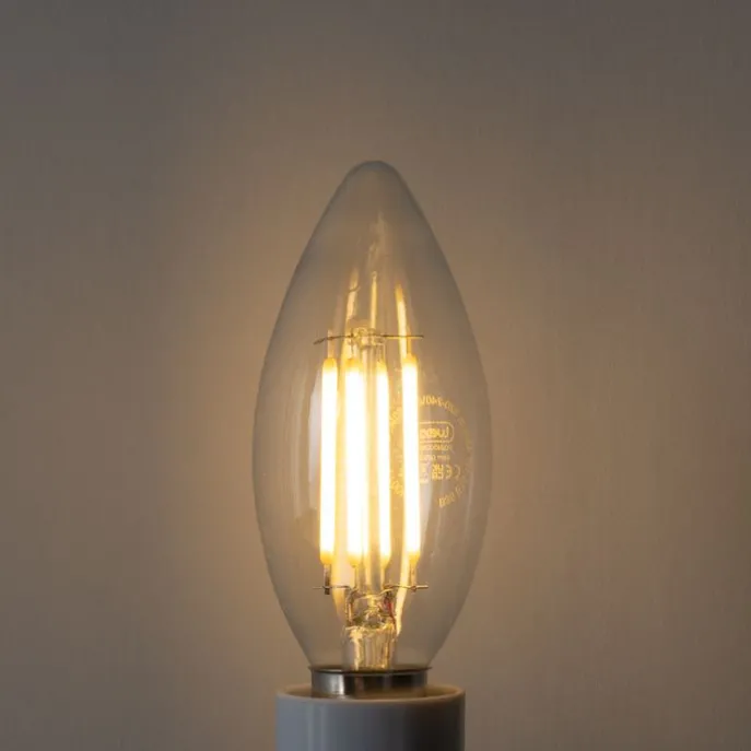 E14 3-Stufen-Dimmbare LED-Glühbirne B35 Klar 4W 450 lm 2700K