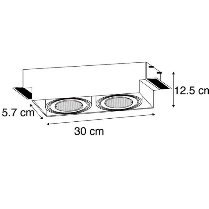 Einbau Spot schwarz 2-Licht GU10 AR111 Trimless - Oneon Honey