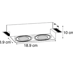 Einbau Spot schwarz 2-Licht drehbar und kippbar Trimless - Oneon Honey