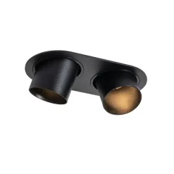 Einbauleuchte schwarz GU10 50mm 2-flammig - Installa